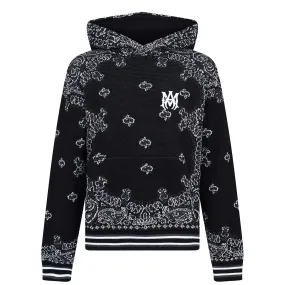 Optimized Title: AMIRI Luxury Black Bandana Print Hoodie - B-Ball Collection