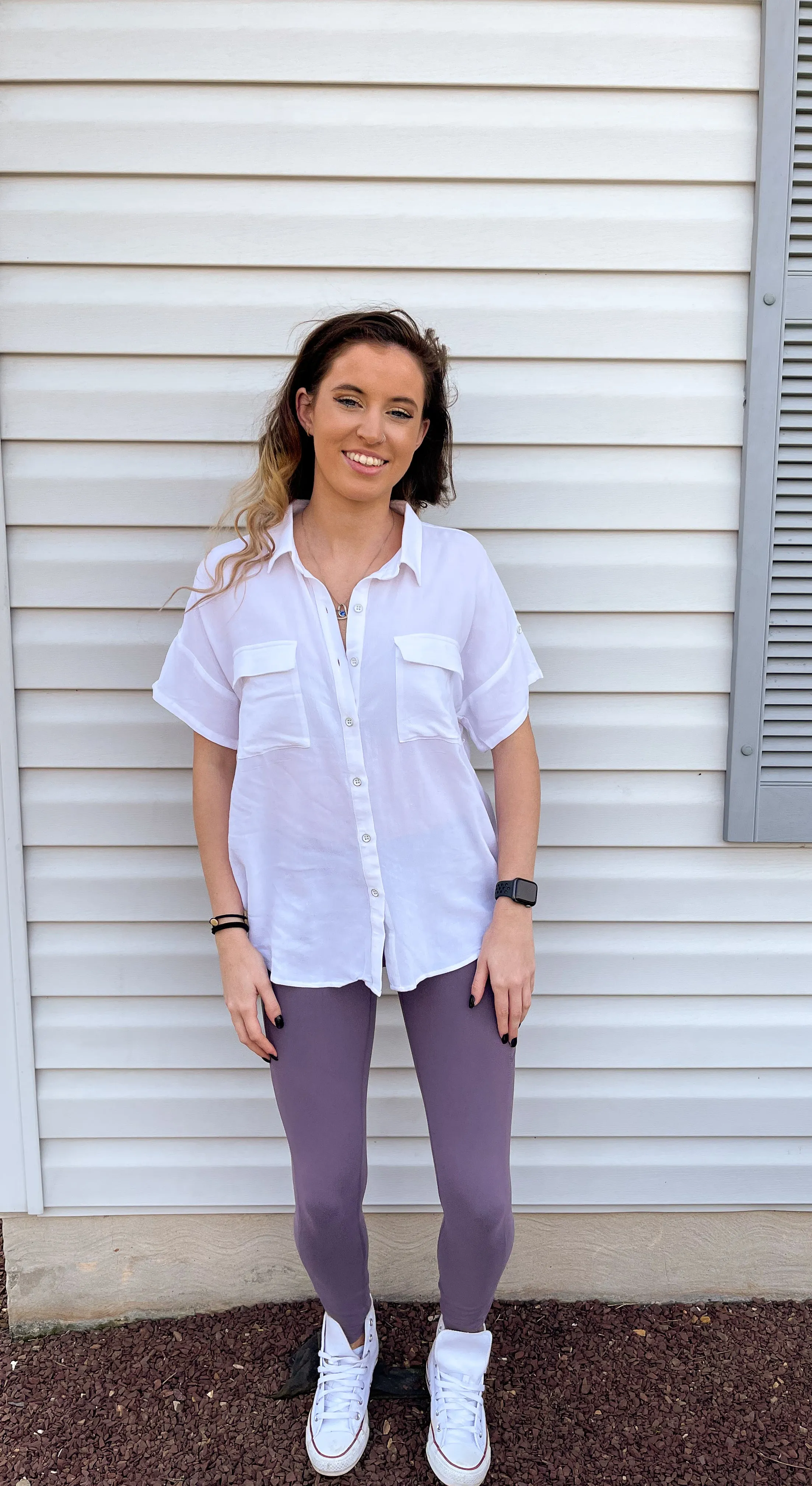 Buttery Soft Leggings With Pockets in Frosted Mulberry