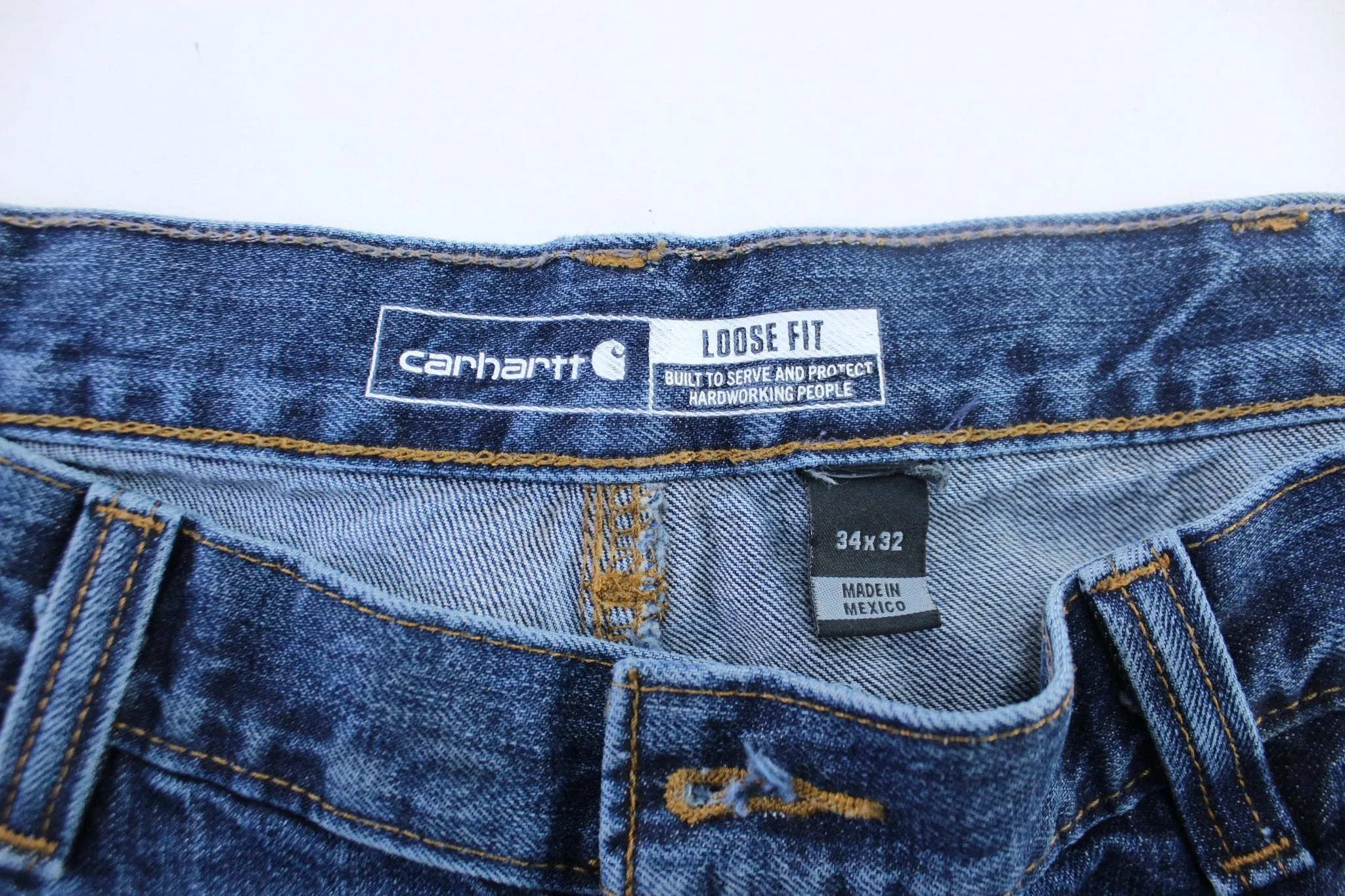Carhartt Logo Patch Denim Double Knee Jeans