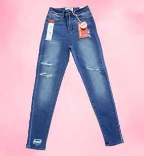 JEANS ESTILO SKINNY RASGADO TIRO ALTO 90292
