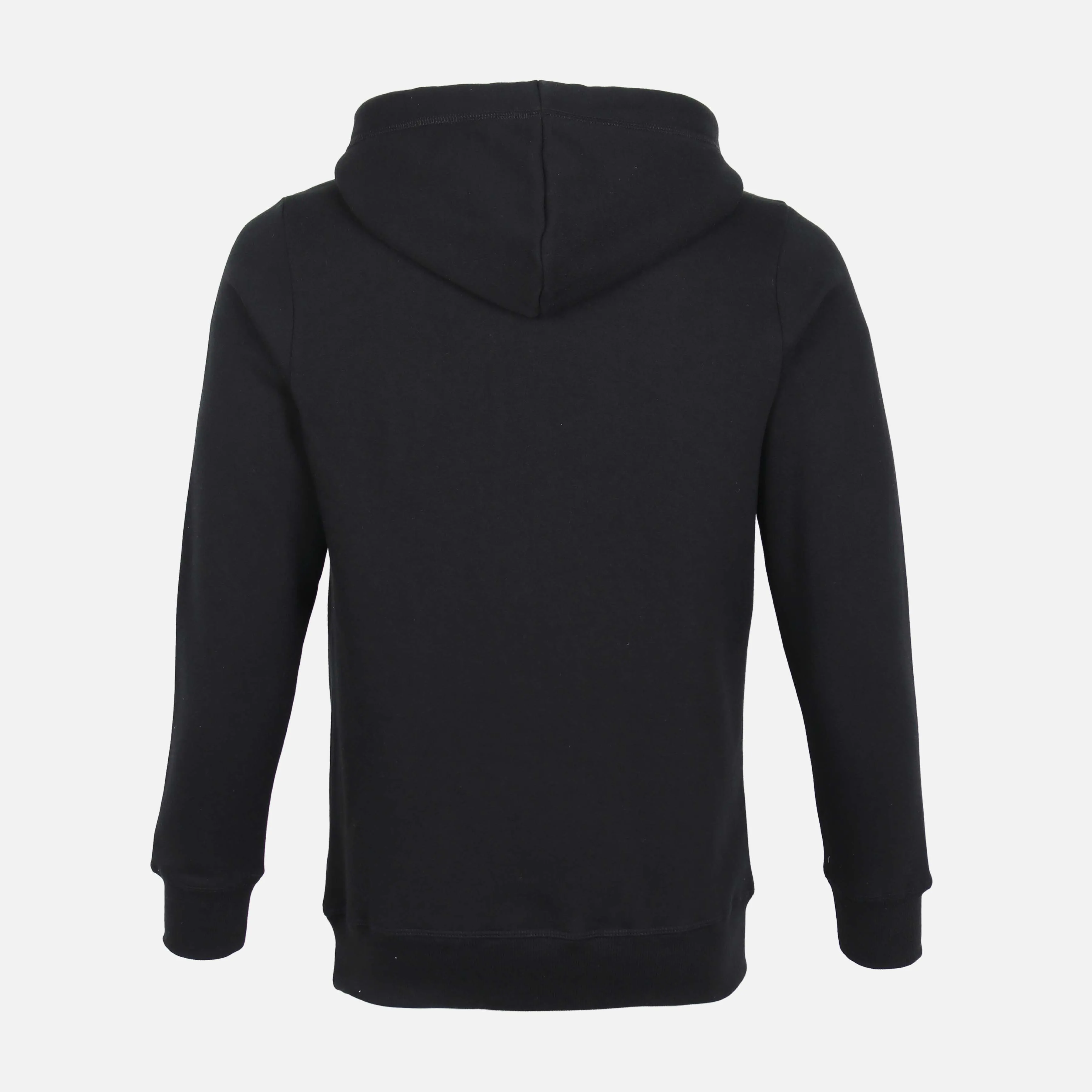MEN SOLID FLEECE HOODED PULLOVER