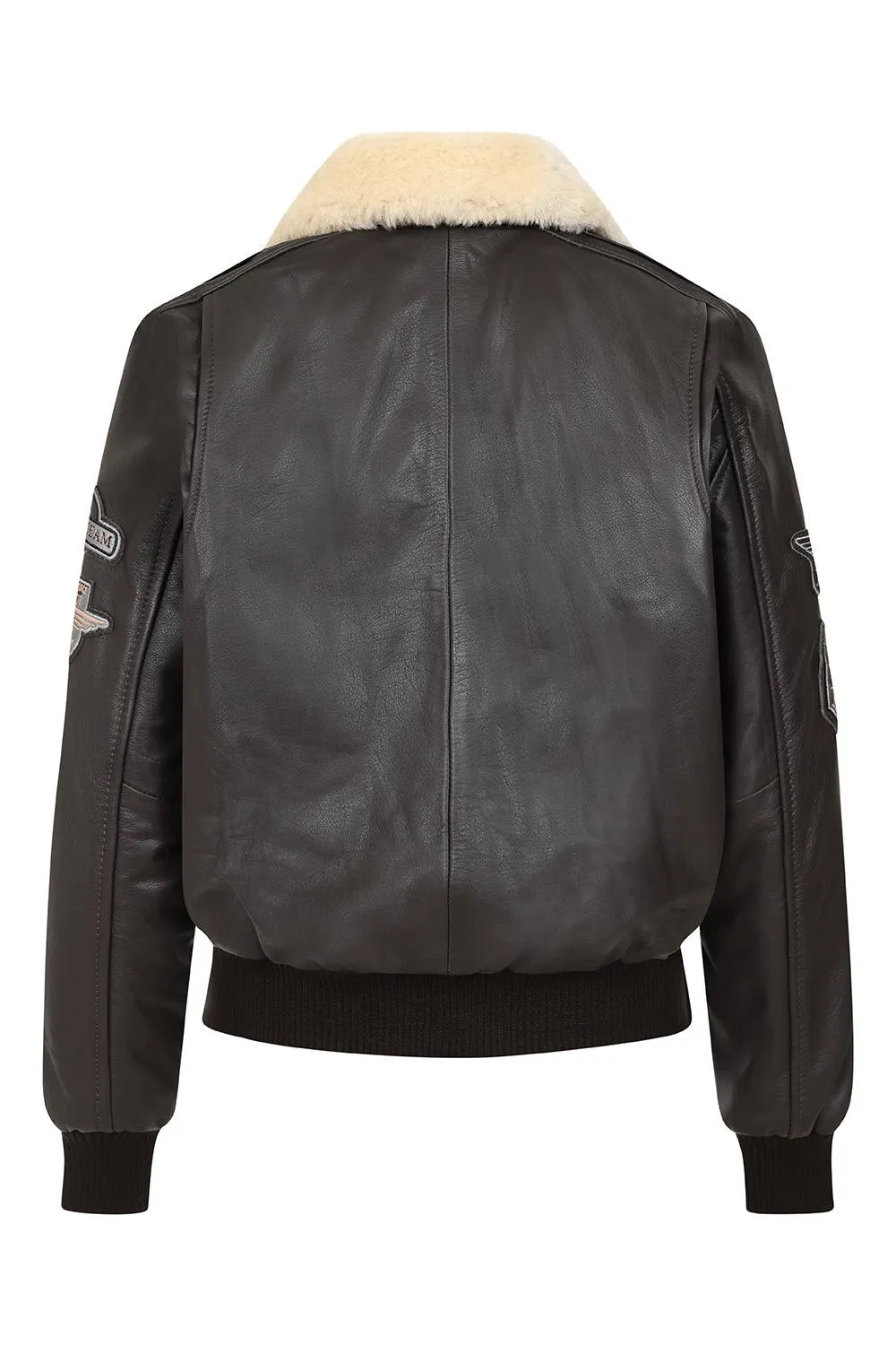 Men's Brown Real Leather Pilot Jacket with Detachable Fur Collar - 'HARRY'