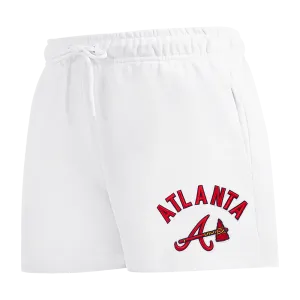 MLB ATLANTA BRAVES CLASSIC WOMEN'S FLEECE SHORT (WHITE)