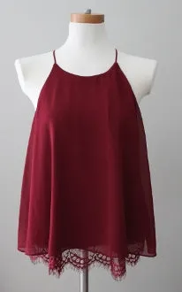 Warm Autumn Cordovan Lace Y-Back Swing Top