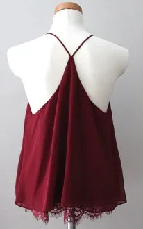 Warm Autumn Cordovan Lace Y-Back Swing Top