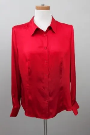 Warm Autumn Cranberry Satin Shirt