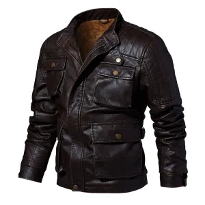 West Louis Pockets Outwear Leather Jacket