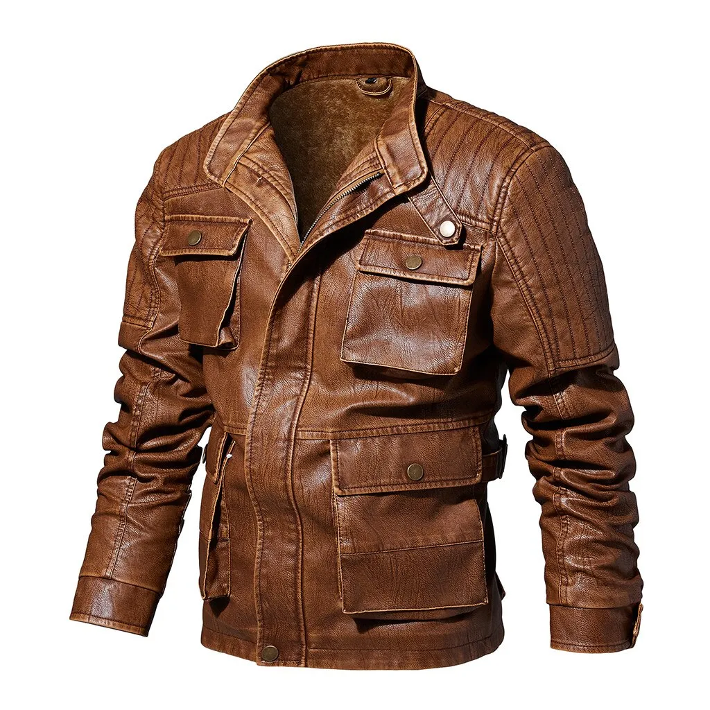 West Louis Pockets Outwear Leather Jacket
