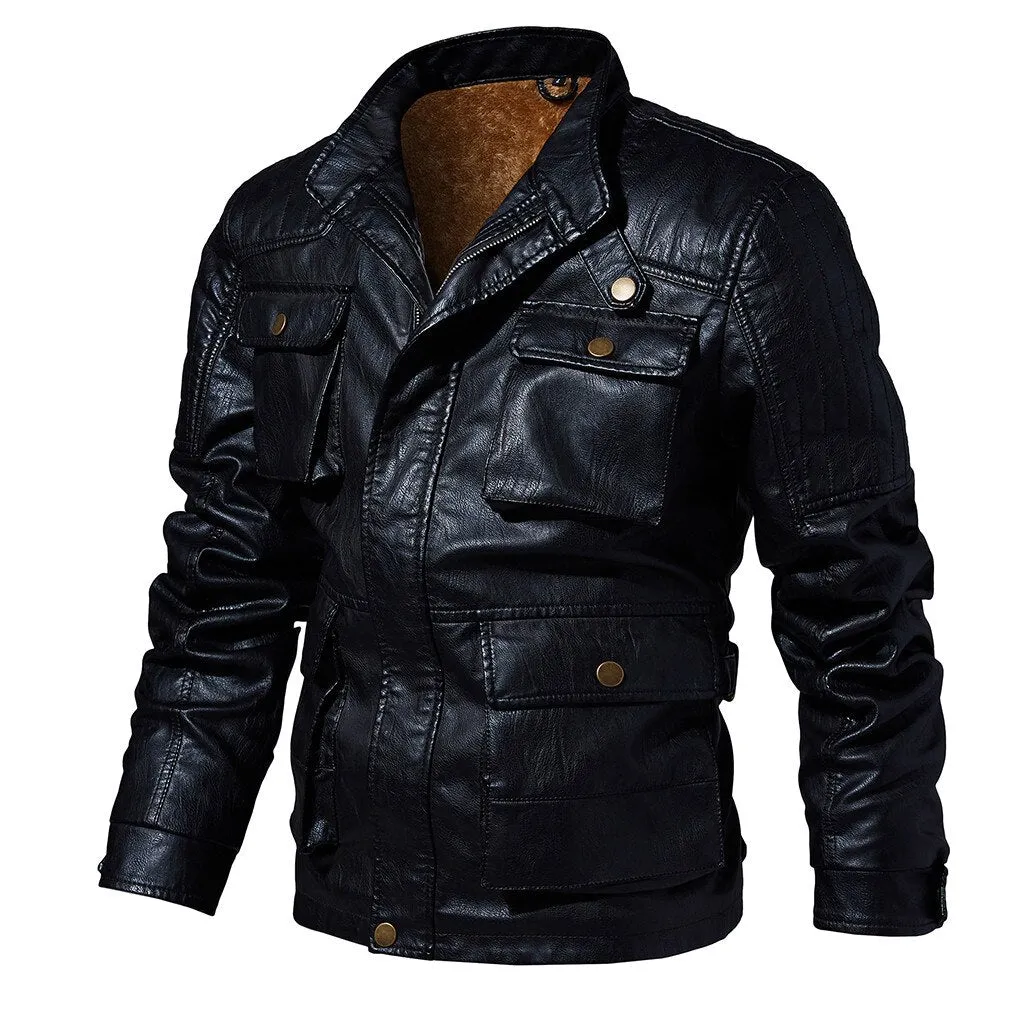 West Louis Pockets Outwear Leather Jacket