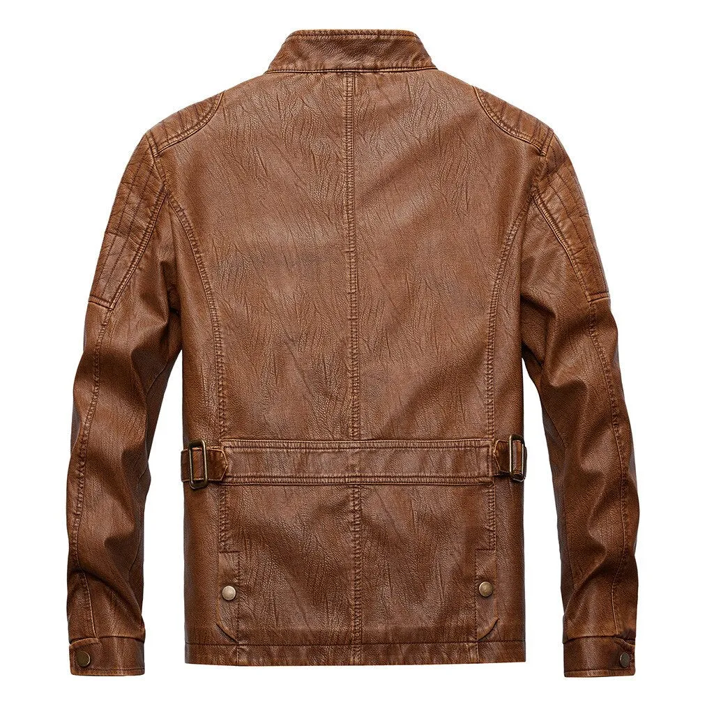 West Louis Pockets Outwear Leather Jacket